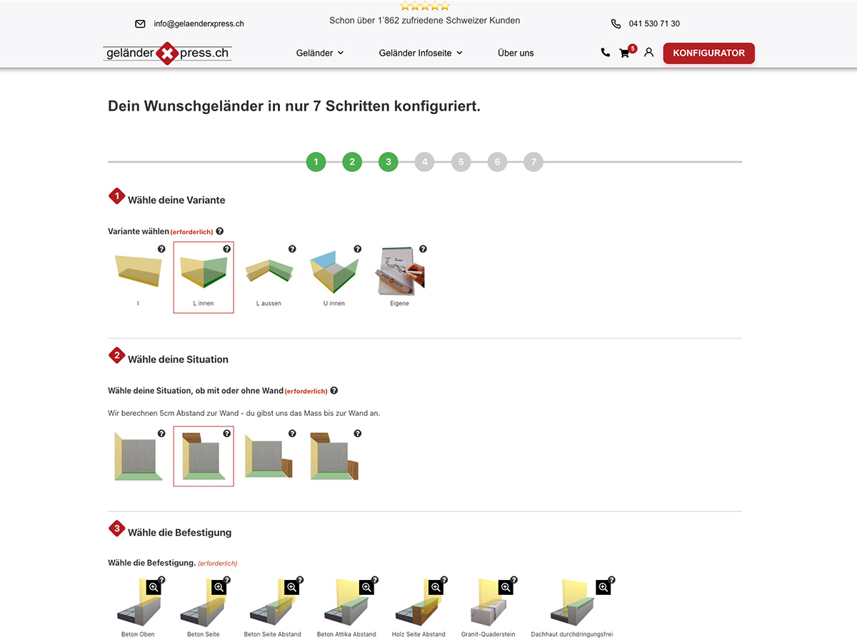 Staketengeländer Konfigurator
