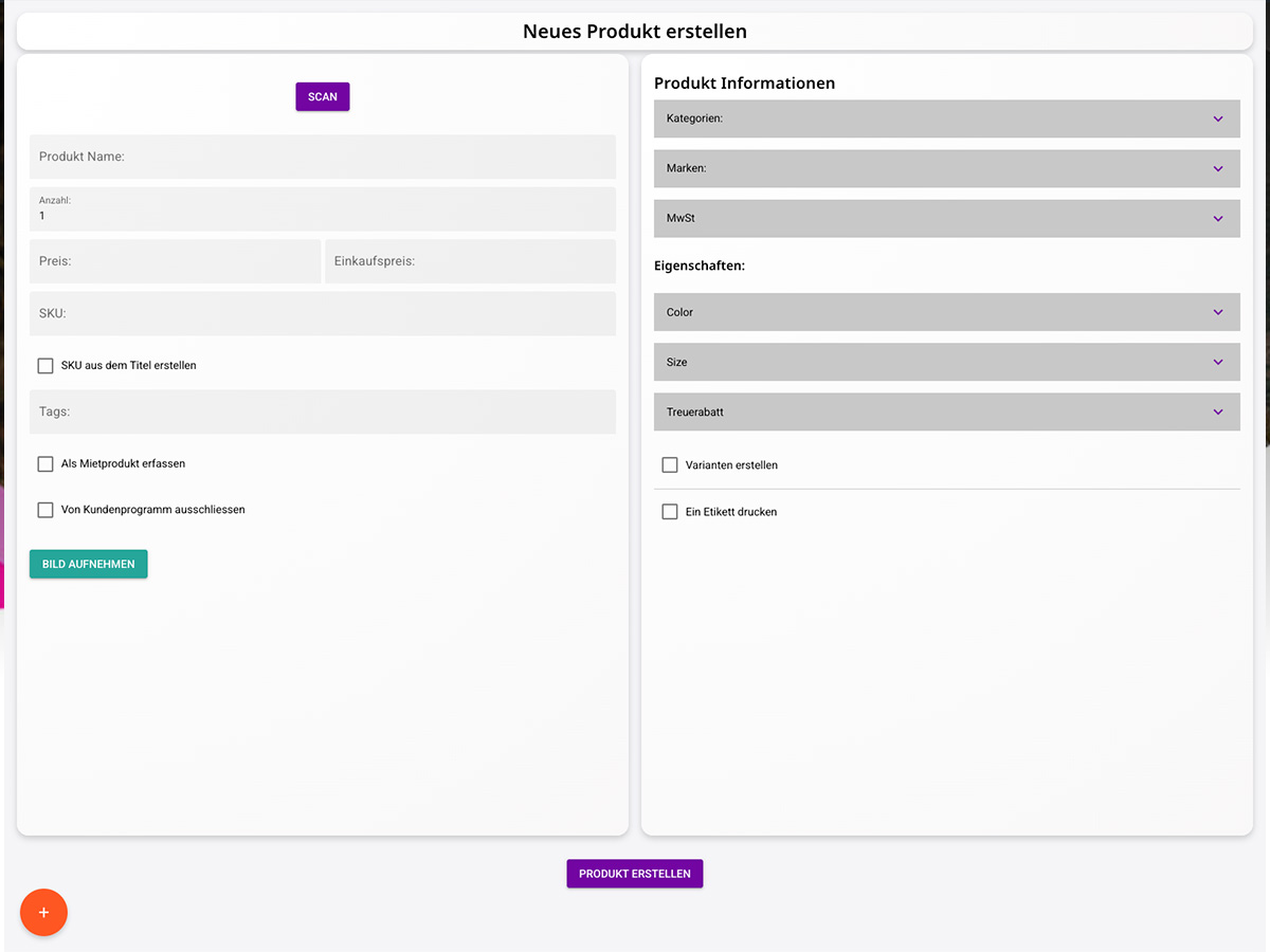 Neues Produkte erstellen